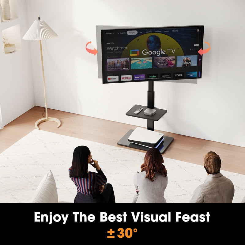 Floor TV Stand for 32-65 inch TVs up to 88lbs with Tilt