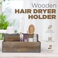 thumbnail image 2 of Wooden Hair Dryer Holder – Hair Tools and Styling Supplies Organizer and Storage for Vanity and Bathroom - Natural Elegant Design - Multi-Functional Caddy for Accessories, Makeup, Toiletries, 2 of 7