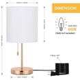 thumbnail image 4 of Oumilen Gold Modern Desk Lamp with Metal Base White Shade, 4 of 6