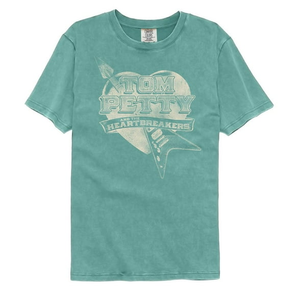 Tom Petty Guitar Heart Seafoam Adult S/S Comfort Color Tshirt L