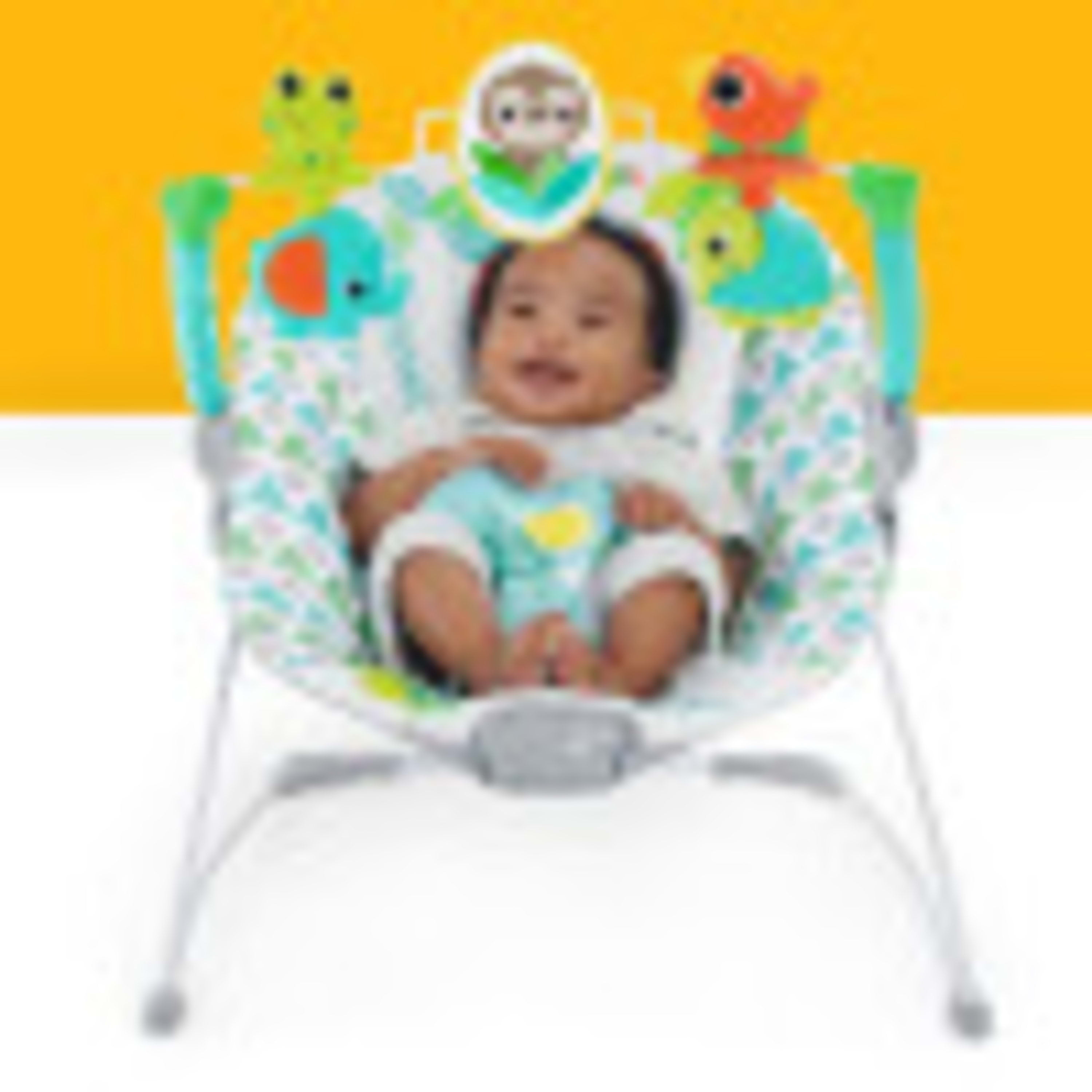 Bright Starts Spinnin Safari Vibrating Baby Bouncer Seat with Toy Bar For Infants Ages 0 6 Months Unisex Walmart