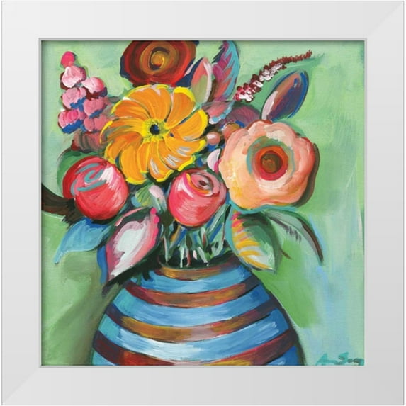 Seay, Anne 26x26 White Modern Wood Framed Museum Art Print Titled - Bouquet