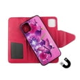 thumbnail image 2 of Pink Flower Butterfly Case for Iphone 11 Pro MAX Magnetic Detachable Hybrid Shock-Proof 2 in 1 Pu Leather Wallet Cover Folio Flip Kickstand Snap-on Book Style Cases Card Slots Wrist Strap, 2 of 2