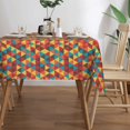 thumbnail image 3 of XMXY Table Cloth Rectangle Table, Retro Triangle Polygon Dining Table Cover Waterproof Washable Outdoor Tablecloth, 54 X 72 Inch, 3 of 8