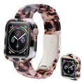 thumbnail image 1 of Omter Correa Con Estuche Compatible Con Apple Watch 41 Mm Mujeres Hombres Moda Pulsera De Resina Correa Pulsera Parachoques Para Iwatch Series 9/8/7 (Starlight Ivory Tortoise 41 Mm), 1 of 1