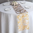 thumbnail image 7 of BalsaCircle 12x108 in Gold Sheer Organza Table Runner with Embossed Metallic Floral Design Party Events Reception, 7 of 7