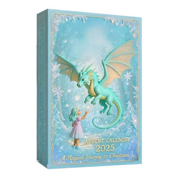 Beautynvta A Magical Journey To Christmas Advent Calendar 2025, 24 Day Christmas Countdown Calendar with Acrylic Dragon Ornaments, Unique Christmas Gifts for Grandkids Teens