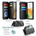 thumbnail image 3 of Crossbody for Samsung Galaxy A33 5G Case Wallet【RFID Blocking】with 10-Card Holder Zipper Bills Slot, Soft PU Leather Magnetic Shoulder Wrist Strap for Galaxy A33 5G Wallet Case Women, 3 of 14