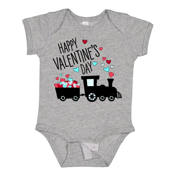 Inktastic Happy Valentine's Day- Train Boys or Girls Baby Bodysuit