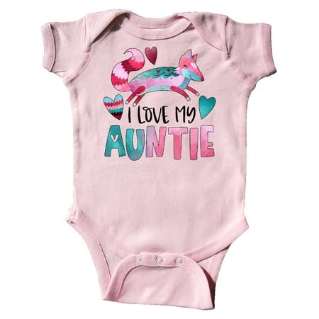 

Inktastic I Love My Auntie Pink and Blue Fox with Hearts Gift Baby Boy or Baby Girl Bodysuit