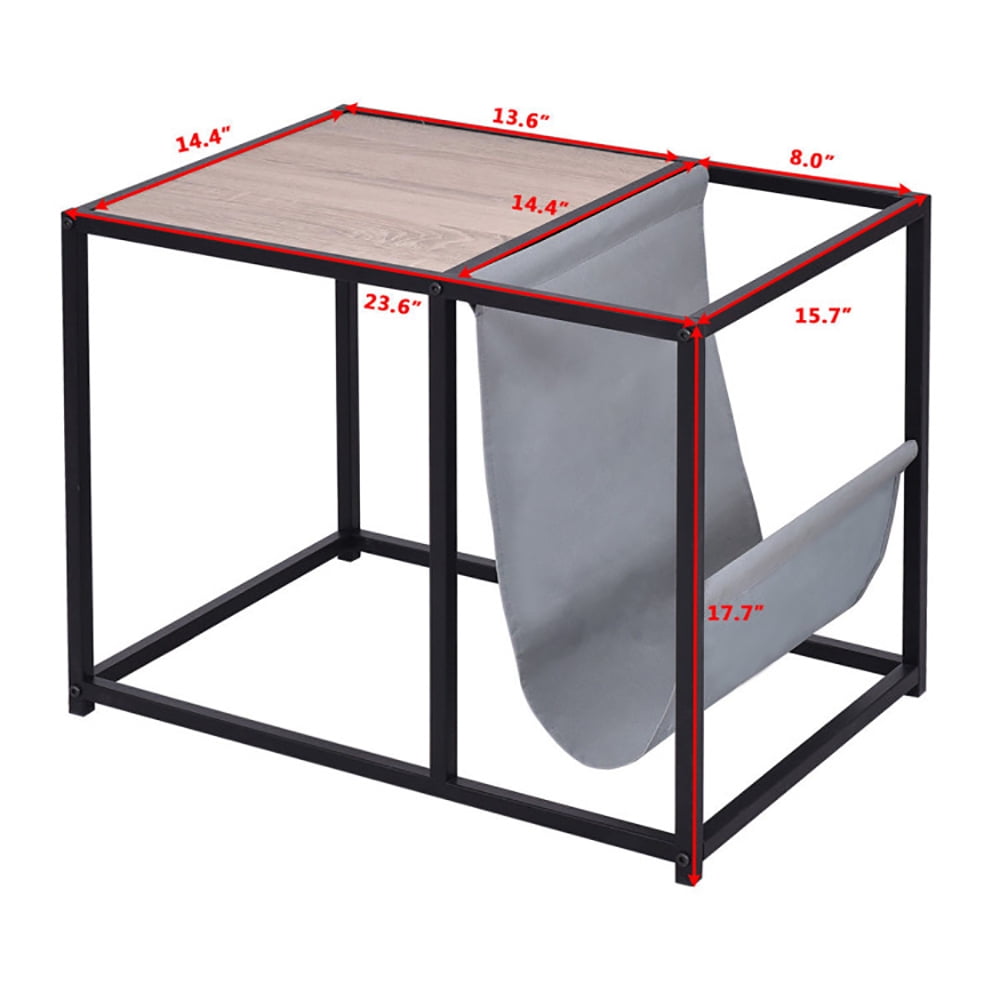 Finihen End Table, Accent Metal Magazine Organizer, Sofa Side Table, Bed Side Table, for Living Room, Bedroom, Brown Finihen End Table, Accent Metal Magazine Organizer, Sofa Side Table, Bed Side Table, for Living Room, Bedroom, Brown