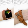 thumbnail image 4 of Correa de cuero adelgazante para Apple Watch iwatch8/7/6/5/4/3/SE Correa de cintura pequeña de doble círculo, 4 of 6