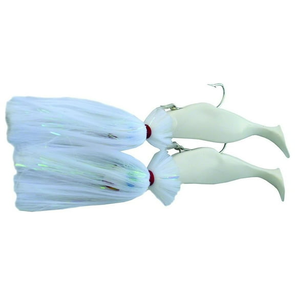 Blue Water Candy Tandem Parachute Bait Rigs, 8oz x 4oz, White