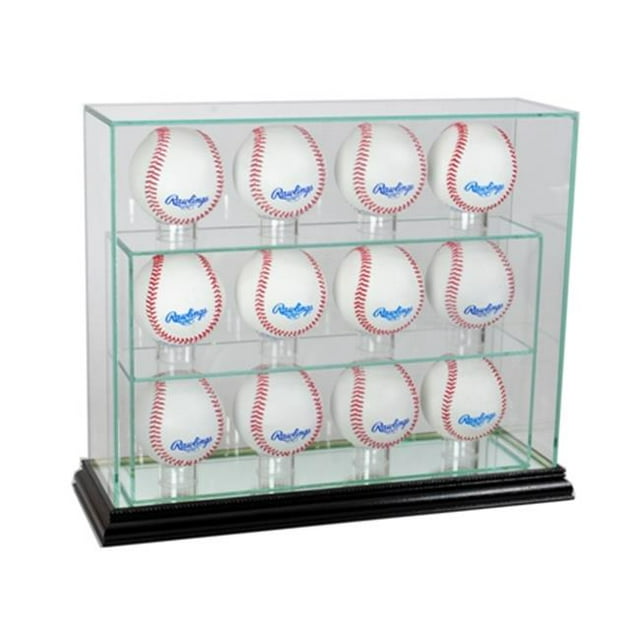 Perfect Cases 12 Baseball Upright Display Case, Black