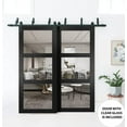 thumbnail image 3 of Lucia 2555 Matte Black, Barn Bypass Doors with Clear Glass - 48" x 80", 3 of 6