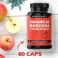 thumbnail image 2 of Vinagre De Manzana Con Inulina De Agave - 60 Cápsulas De 600 Mg | Sin Saborizante | Pastillas Vitaminas Mujer / Hombre - Candida Cleanse - Vinagre Manzana Capsulas - Apple Cider Vinegar, 2 of 8
