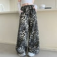 thumbnail image 4 of Tiijoy Girls Leopard Print Loose Fit Jeans Fashion Straight Leg Pull On Pants, Sizes 5-6, 4 of 5