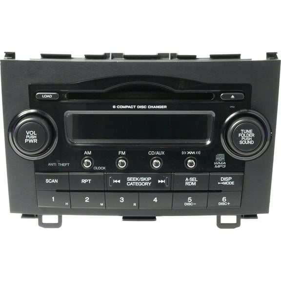 Restored Honda CR-V 2008-2009 Radio AM FM 6 Disc CD Player Sat Ready 39100-SWA-A100 1PN1 (Refurbished)
