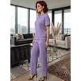 thumbnail image 4 of Conjunto 2 Piezas Casual Chic para Mujer Unitalla, Blusa de Manga Corta y Pantalón Cómodo, Estilo Elegante y Sofisticado para Mujer, 4 of 5