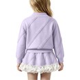 thumbnail image 5 of Kezqiaxn 2 Piece Set for Girls Long Sleeve Crewneck Lace Knit Sweater and Mini Skirt Fall Fashion Cute Outfits 1-8Y, 5 of 7