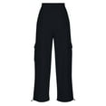 thumbnail image 3 of Lenpel Women's Cargo Sweatpants Casual Wide Leg High Waisted Athletic Trousers Loose Travel Hiking Workout Joggers, 3 of 5