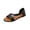 Black, variant on Penkiiy Flat Fish Mouth Women's Sandals Solid Color Open Toe Sandals