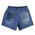 thumbnail image 7 of UDAUDU Jean Shorts for Women Drawstring Stretchy Raw Hem High Waisted Comfortable with Pockets Summer Casual Loose Fit Trendy Denim Shorts Royal Blue 3XL, 7 of 7