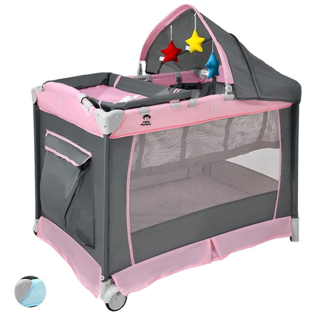 Cuna Corral Bebes Plegable Cambiador Removible Ruedas Juegos
