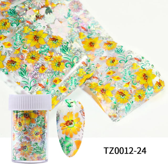 2 Pcs 100cm Nail Art Transfer Sticker Paper Foils Bright Marble DIY Design Decoration Nail, 18