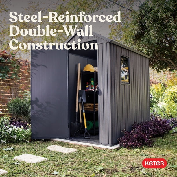 Keter Darwin Maintenance-Free Composite Outdoor Storage Shed, 81