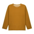 thumbnail image 4 of Fesfesfes Kids Long Sleeve Crewneck Pullover Top Soft Casual Loose Solid Color Shirt for Boys Girls Youth Comfortable Everyday Wear School Outing Layering Piece(Brown#3,10-11 Years), 4 of 9