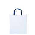 thumbnail image 1 of Nutshell - Bolsa Varsity de algodón para la compra con asas pequeñas (Blanco/Azul Real), 1 of 1