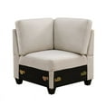 thumbnail image 4 of Six Seat Fabric Reversible Modular Sectional Sofa with Ottoman-Beige, 4 of 8