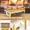 thumbnail image 3 of Bingirl Serveur de Réchauffement Alimentaire Rectangulaire 9QT à Couvercle Roulé pour Buffet, avec Couvercle Visible, Bac à Eau, Support, Porte-Carburant et Pince, 3 of 8