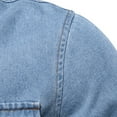 thumbnail image 5 of DPTALR Men's Loose Denim Workwear Jacket Long Sleeve Hooded Casual Style,Light Blue, XL, 5 of 9