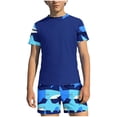 thumbnail image 2 of ZOYOEN Boys Rash Guard Swimsuits 2 Piece- Short Sleeve Quick Dry Kids Swim Trunks Swimwear Set Multicolor Size 5-6Years, 2 of 9