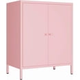 thumbnail image 6 of Small 2 Transparent Door Metal Storage Side Buffet Cabinet for Bed Room,Living Room,Entryway,Hallway,Home,Hotel,Office,Garage,Kitchen,1 Removable Shelf, 6 of 9