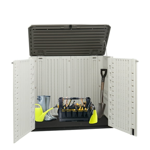 Baytocare Storage Deck Box Courtyard Storage Box HDPE Plastic White 250 Gallon