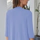 thumbnail image 4 of Cárdigan Tops Color Puro Manga Tres Cuartos Falbala Dobladillo Asimétrico Abrigo Cárdigan Casual para Mujer, 4 of 6