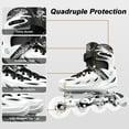 thumbnail image 6 of LPAMEOIU Adjustable-Size Inline Skate with Light-Up-Wheel,Adult Roller Skates for Women Men(White,XL), 6 of 10