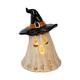 thumbnail image 2 of Halloween Table Spooky Home Decor, Exquisite Witch Hat Ghost Candle Holder with Stylish Edges Fade-Proof Resin for Halloween Parties, Porch Decor, Haunted Mansion Decor, 2 of 6