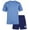 Light Blue/Navy, variant on Active Boys Short Sets - 2 Piece Short Sleeve T-Shirt and Shorts Boys Athletic Set (8-18)