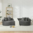 thumbnail image 3 of Modern Curved Sectional Sofa 4-Seater 112" Chenille Upholstery High-Density Foam Modular Easy Move Design Apartment Living Room Furniture No Assembly Required Concealed Zipper, 3 of 9
