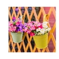 thumbnail image 2 of Garden Pots Hanging Buckets,4PCS Metal Flower Hanging Plant Pots Mini Hanging Baskets Bucket with Detachable Handle for Seedlings Fence Balcony Outdoor Wall Decor （Multi color), 2 of 9