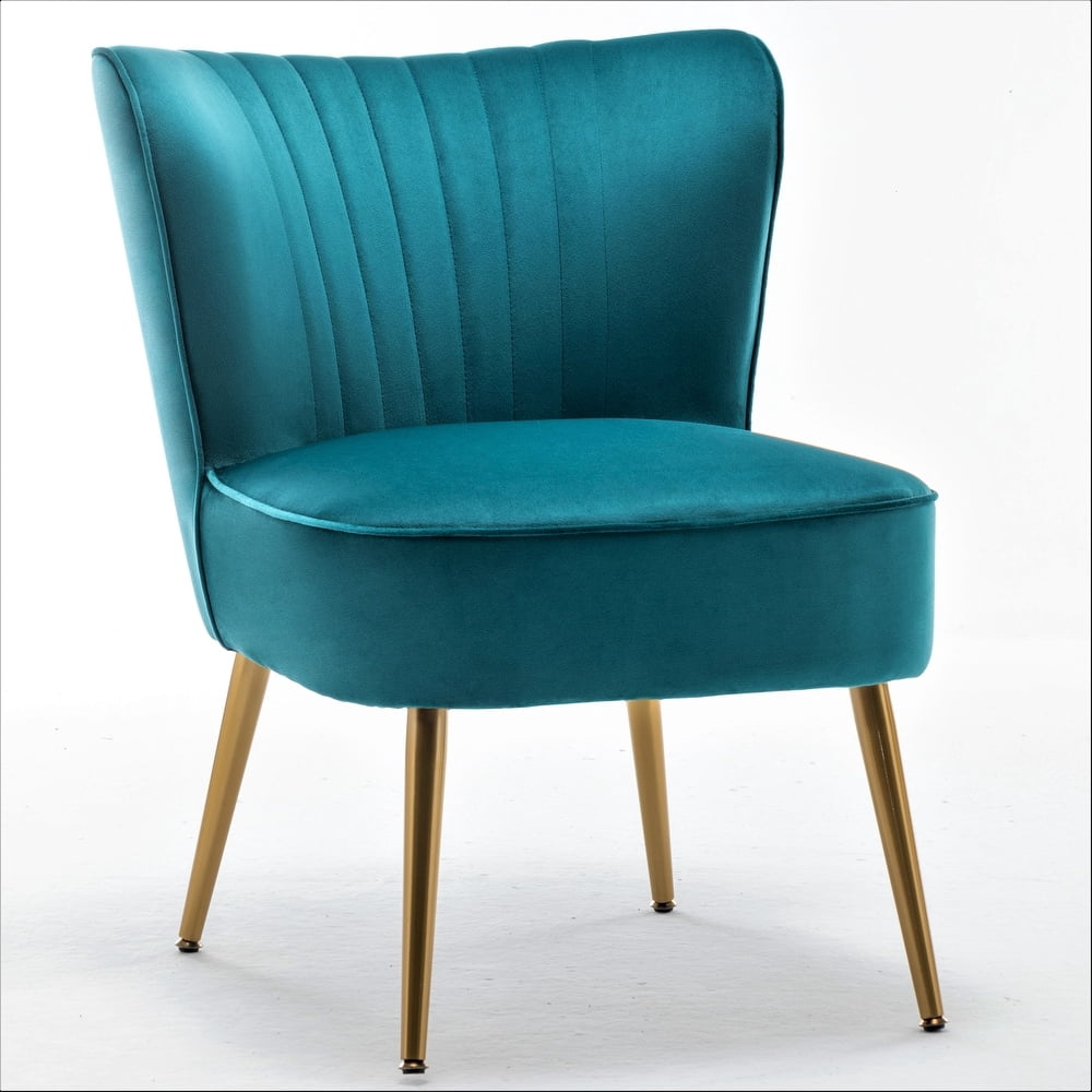 US Pride Furniture Sauter 23.2" Wide Mid-Century Modern Microfiber Accent Chair, Greynish Blue