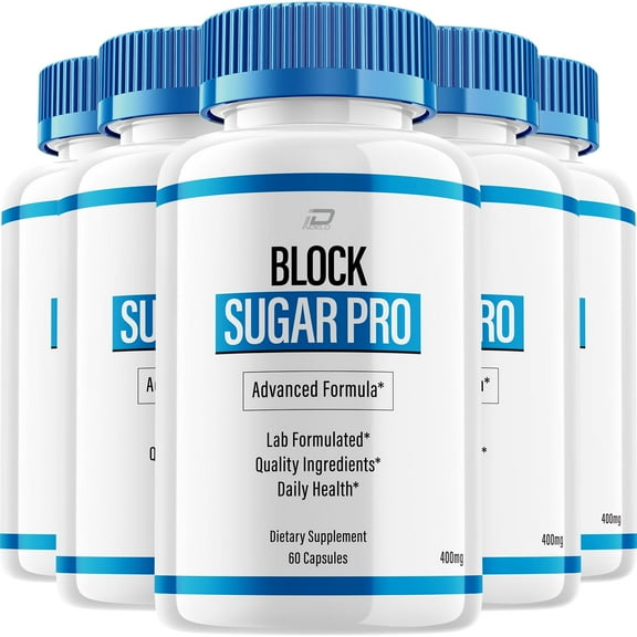 Block Sugar Pro Capsules – BlockSugarPro All Natural Glycogen Support, 5 Pack, 300 Capsules