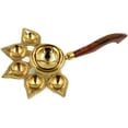 thumbnail image 2 of Brass Classic Panch Face Arti/Pooja Diya/Oil Lamp/Deepak/Dhoop/Jyoti With Wooden Handle (Approx. 9 x 4.5 x 2 Inch), 2 of 4