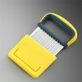 thumbnail image 3 of Potato Chopper Fruit Wavy Slicer with Handle Onion Cheese Reusable Frying Baking Crinkle Chopping Kitchen Hand Tool Bakery Cookware Chef Gadgets Yellow, 3 of 8