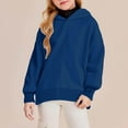 thumbnail image 5 of Mercatoo Girls Pullover Hoodi𝐞s Cotton Loose Soft Hoodi𝐞 Sweatshirts Kids Cute Plain Long Sleeve Split Knit Tops Clothes, 5 of 7