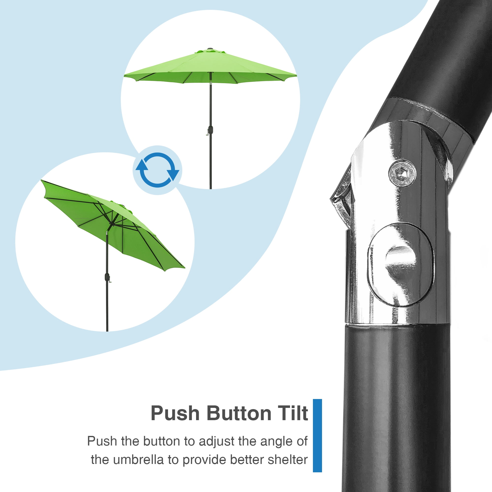 Abble Outdoor 10ft Patio Umbrella with Crank and Tilt - Lime Green